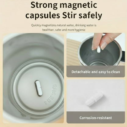 Automatic Coffee Stirring Cup, Stainless Steel Self-Stirring Coffee Cup with Lid, Automatic Stirring, LED Intelligent Display Temperature