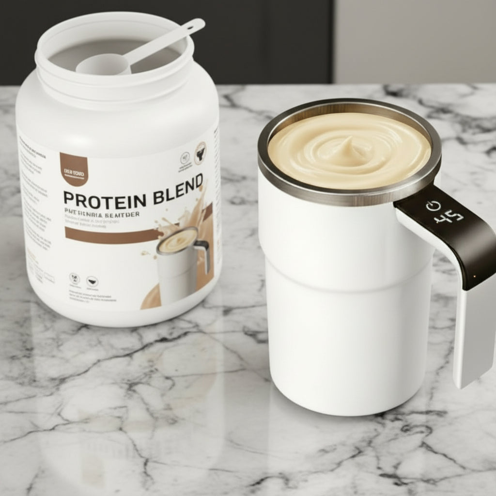 Automatic Coffee Stirring Cup, Stainless Steel Self-Stirring Coffee Cup with Lid,  LED Intelligent Display Temperature!